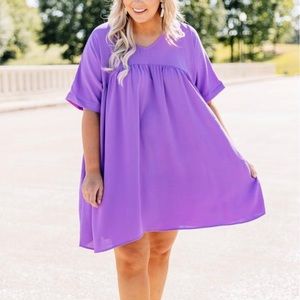 3X Chic Soul Lavender Dress Plus Size